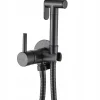 Invena Robinet Bidet Douchette Noir Mural Monocommande