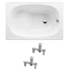 Jika (Groupe Roca) Riga 105x70 cm baignoire gain de place 120 L en acier émaillé avec pieds, gauche et droite, blanc (3400-SET)