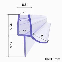 Joint de porte de douche 700mm SIRHONA pour paroi en verre de 8mm