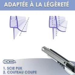Joint de porte de douche 700mm SIRHONA pour paroi en verre de 8mm