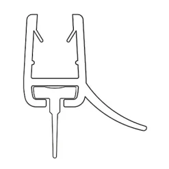 Joint d'étanchéité bas horizontal pour portes de douche pivotantes, 100 cm, transparent pour verre 6 mm