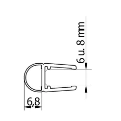 Joint d'étanchéité bas ou vertical pour portes et parois de douche, 200 cm