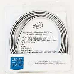 Joint d'étanchéité pour pare-baignoire et cabine de douche cadrée gris 135 cm