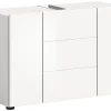 Kai - Armoire sous lavabo (L/H/P : 82x56x34 cm) en mélaminé blanc et blanc brillant profond