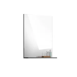 Kai - Miroir (L/H/P : 60x79x18 cm) en reproduction argent fumé