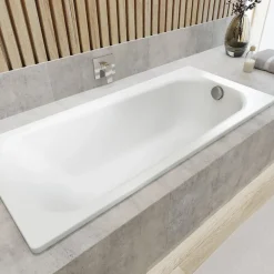 Kaldewei Saniform Plus 150x70 cm Baignoire rectangulaire en acier émaillé, sans pieds, blanc alpin (111600010001)