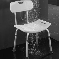 Kibath Pack de 2 sièges avec dossier carré, finition BLANC mat, en ABS