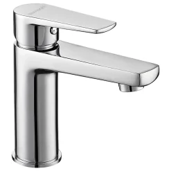 Kibath Robinet de lavabo monocommande ASTRO, ouverture à froid, finition chrome poli, en laiton