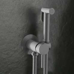 Kibath Robinet WC HYGIÈNE INTIME 2 eaux, NOIR MAT, en laiton
