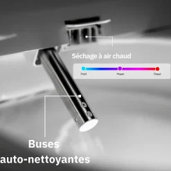 Kit Abattant WC Japonais Lavant avec eau chaude (Forme O)