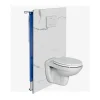 Kit de 2 Panneaux Habillage WC suspendu , L120xl120x0.4 cm, finition marbre blanc, Mud White KOBERTIN
