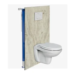 Kit de 2 Panneaux Habillage WC suspendu , L120xl120x0.4 cm, finition marbre beige, Sabana KOBERTIN
