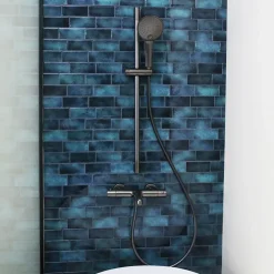 Kit de douche avec barre + douchette 3 jets, gun metal, Essebagno Luisa