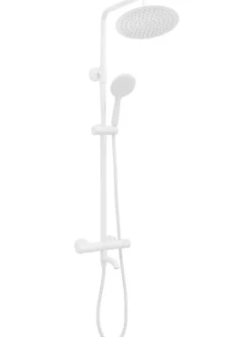 Kit de douche avec thermostat Lungo White Matt