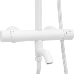 Kit de douche avec thermostat Lungo White Matt