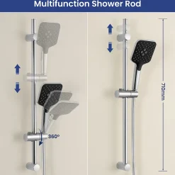 Kit de douche, Douchette 3 Fonctions, SOFETIY MAX Ensemble de Douche Design Réglable en Hauteur, Pommeau de douche, barre