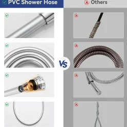 Kit de douche, Douchette 3 Fonctions, SOFETIY MAX Ensemble de Douche Design Réglable en Hauteur, Pommeau de douche, barre