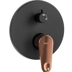 Kit De Douche Encastré Rea Mild Black Rose Gold 17X22X37Cm + Box
