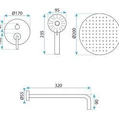 Kit De Douche Encastré Rea Ontario Brush Nickel