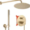 Kit De Douche Encastré Rea Lungo Brush Gold 17X16X36,5Cm + Box