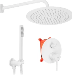 Kit De Douche Encastré Rea Lungo White 30X16X36Cm + Box