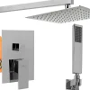 Kit De Douche Encastré Rea Fenix Chrome 40X13X40Cm + Box