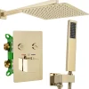 Kit De Douche Encastré Rea Fenix-Davis Thermostat Gold 55X30X40Cm + Box