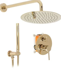 Kit De Douche Encastré Rea Lungo Gold 17X16X36,5Cm + Box