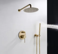 Kit De Douche Encastré Rea Lungo Gold 17X16X36,5Cm + Box