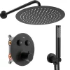 Kit De Douche Encastré Rea Lungo Thermostat Black 15X30X36,5Cm