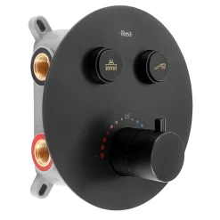 Kit De Douche Encastré Rea Lungo Thermostat Black 15X30X36,5Cm