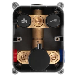 Kit De Douche Encastré Rea Lungo Thermostat Black 15X30X36,5Cm