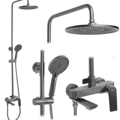 Kit De Douche Rea Avalon Titanium 50X23X153Cm