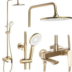 Kit De Douche Rea Avalon Brush Gold 50X23X153,1Cm