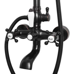 Kit De Douche Rea Bergamo Black 50X21X150Cm