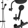 Kit De Douche Rea Bliss Thermostat Black 38,5X27,5X100Cm