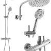 Kit De Douche Rea Bliss Thermostat Chrome 38,5X27,5X100Cm