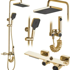 Kit De Douche Rea Helix Gold 38X30X114,5Cm