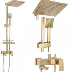 Kit De Douche Rea Jack Brush Gold 45X21,5X102Cm