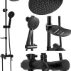 Kit De Douche Rea Luis Black 45X21X100Cm