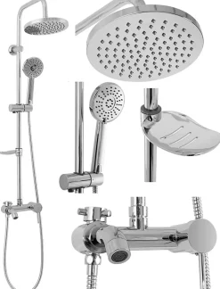 Kit De Douche Rea Luis Chrome 45X21X100Cm