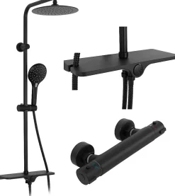Kit De Douche Rea Mike Thermostat Black 13X27,5X98,5Cm