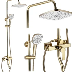 Kit De Douche Rea My2021-77G Argus Gold 44X23X144Cm