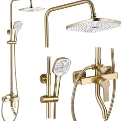 Kit De Douche Rea My2021-77Gg Argus Brush Gold 44X23X144Cm