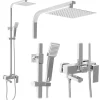 Kit De Douche Rea Navaro Chrome 14,5X21,5X119,5Cm
