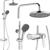 Kit De Douche Rea Rebel Chrome 17X25X135,5Cm