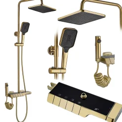 Kit De Douche Rea Rob Thermostat Brush Gold 11,5X33X115Cm