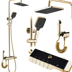Kit De Douche Rea Rob Thermostat Gold 11,5X33X115Cm