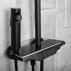 Kit De Douche Rea Savio Led Black 13X28X120Cm