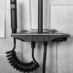 Kit De Douche Rea Savio Led Black 13X28X120Cm